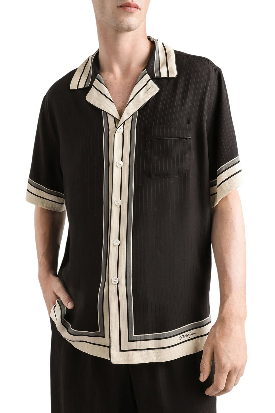 Рубашка Hawaii из шелка|Основной цвет:Черный Мужской Dolce & Gabbana Рубашка Hawaii из шелка (цвет ), артикул G5LH3T-HI11T | Фото 3