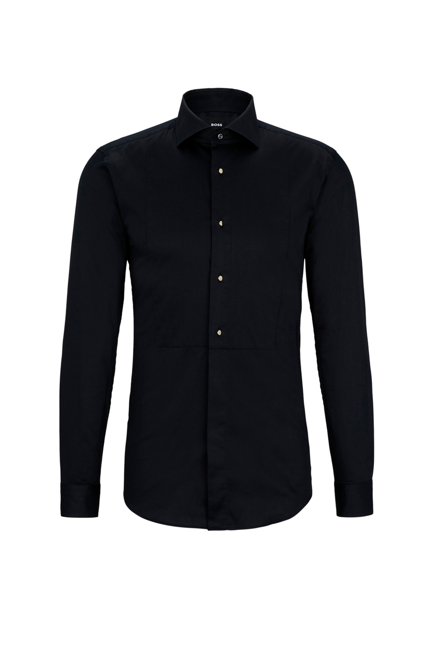Рубашка из эластичного хлопка|Основной цвет:Черный|Артикул:50503261 | Фото 1