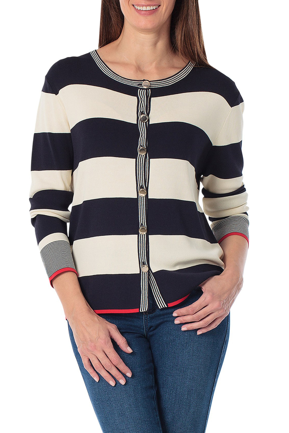 Женский Gerry Weber Кардиган в полоску (цвет ), артикул N64822 | Фото 4