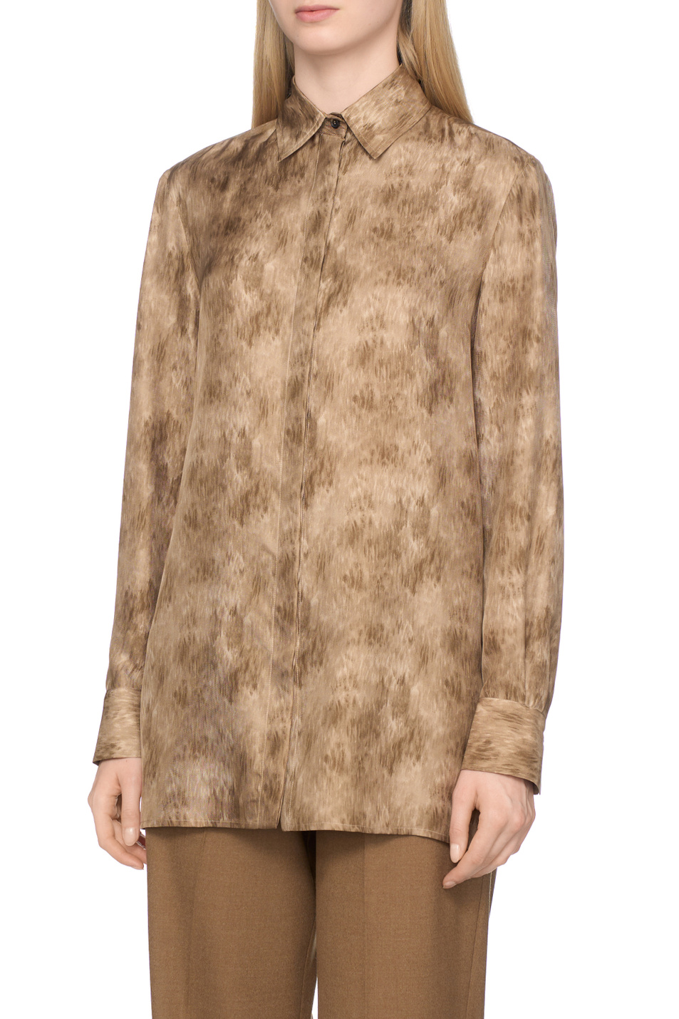 Блузка из шелка|Основной цвет:Бежевый Женский Kiton Блузка из шелка (цвет ), артикул D55407K0534G02000 | Фото 3