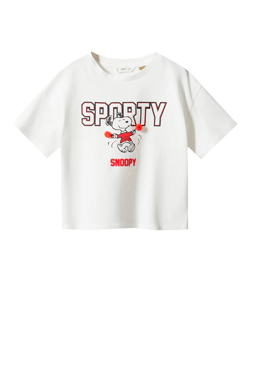Футболка SPORTY из натурального хлопка|Основной цвет:Белый|Артикул:57042522 | Фото 1