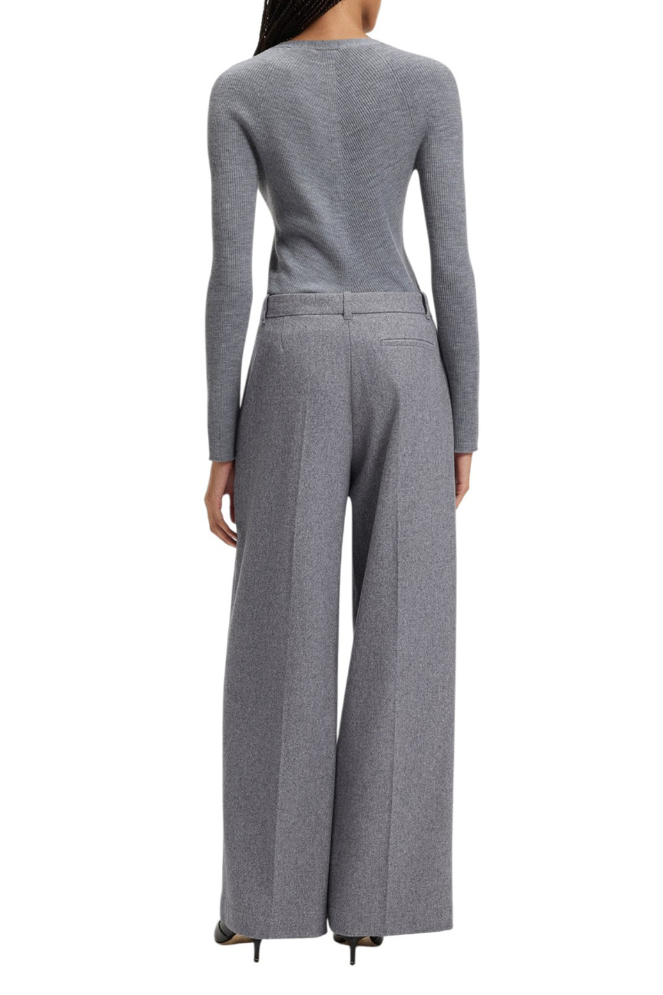 Брюки Tiana из смесовой шерсти|Основной цвет:Серый Женский BOSS Брюки Tiana из смесовой шерсти (цвет ), артикул 50548280 | Фото 4