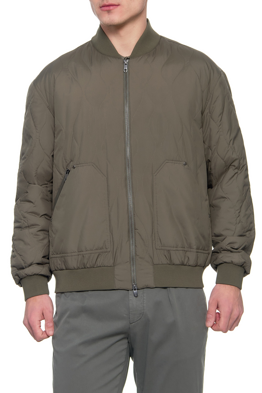 Куртка с карманами на молнии|Основной цвет:Хаки|Артикул:VZ023-ZZ020-V03 | Фото 1
