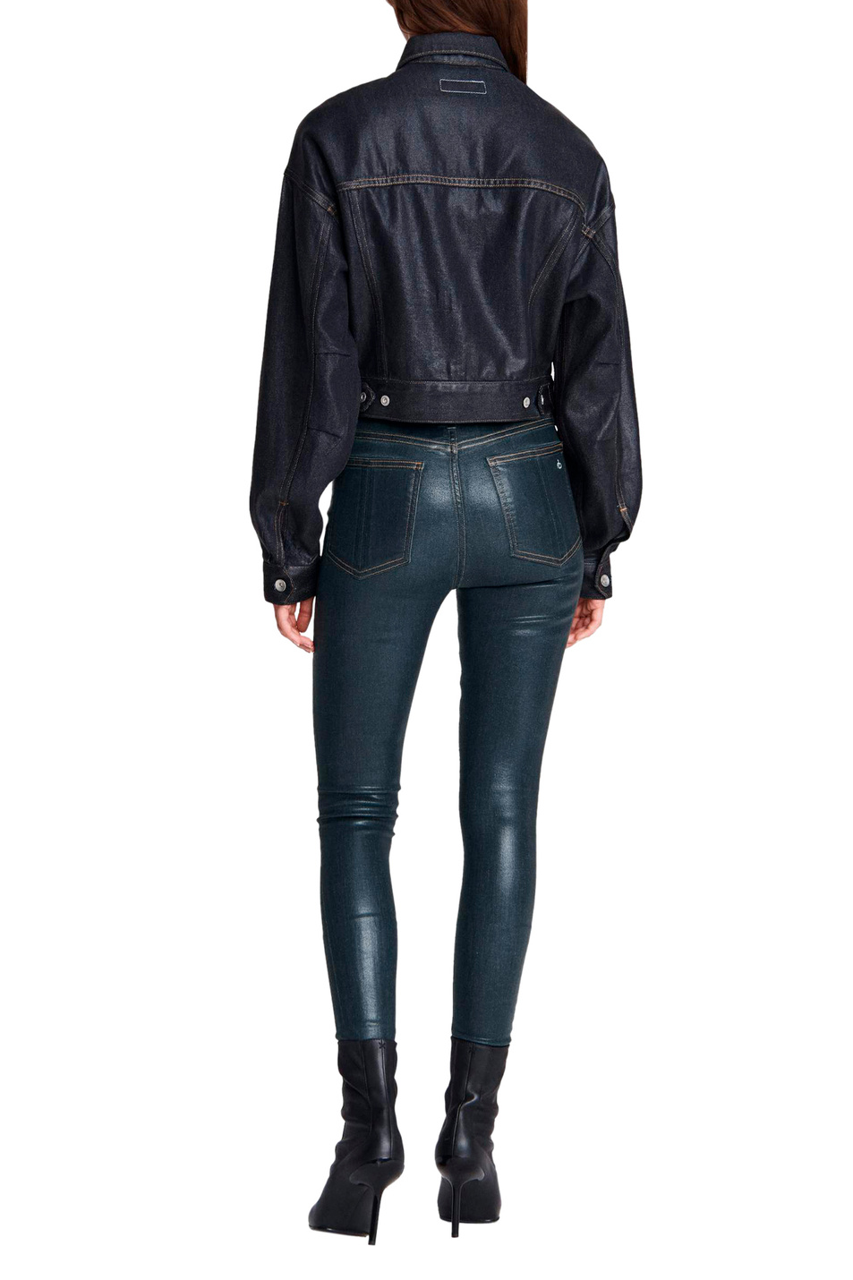 Женский Rag & Bone Укороченная джинсовая куртка (цвет ), артикул WDD22H1433BLCC | Фото 4