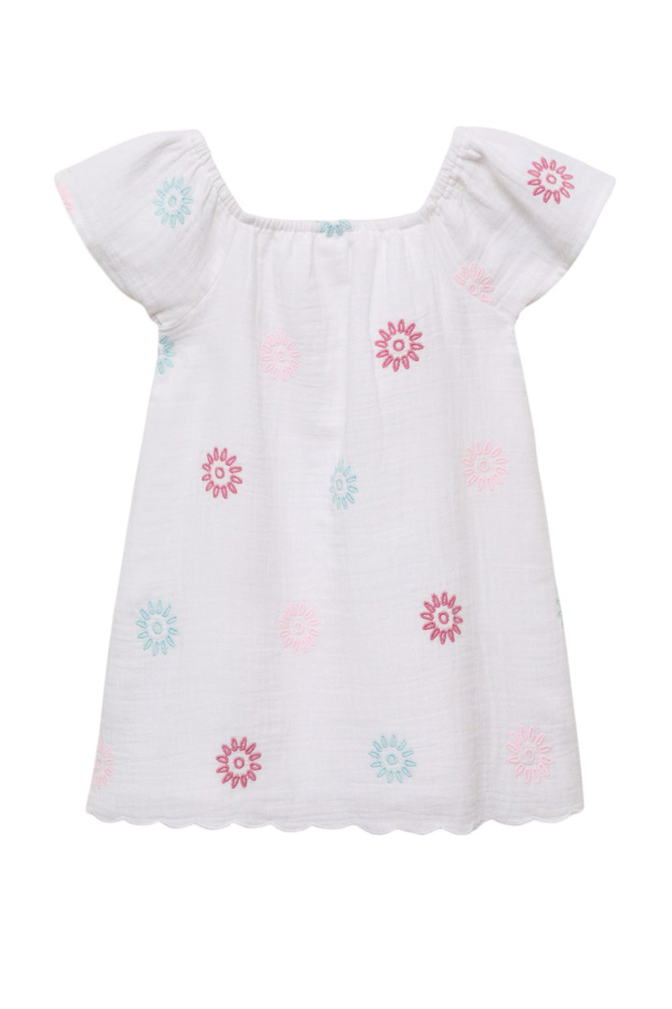 Девочкам Mango Kids Платье NAISHA из хлопка с вышивкой (цвет ), артикул 87097697 | Фото 1