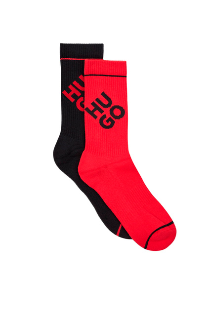 Комплект из 2 пар носков с лого|Основной цвет:Красный|Артикул:50478365 | Фото 1