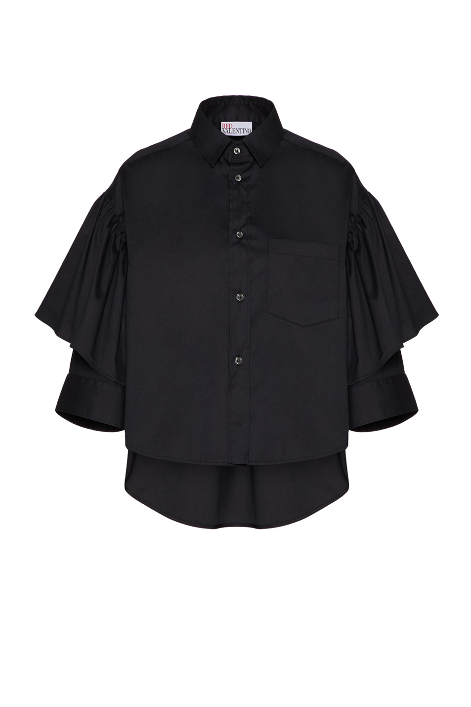 Женский Red Valentino Рубашка из хлопкового поплина с рюшами (цвет ), артикул WR3ABG450ES | Фото 1