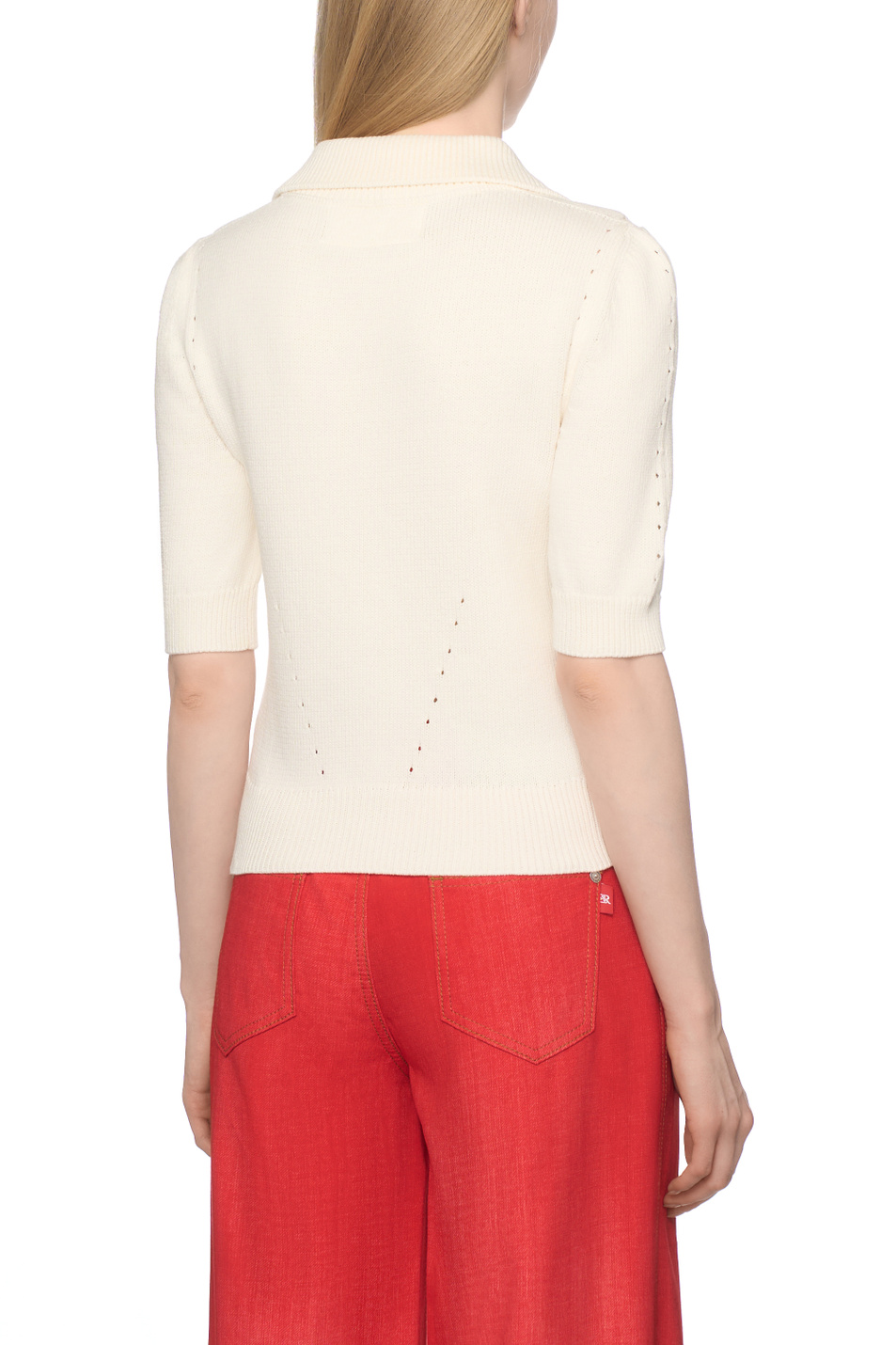 Женский ERMANNO SCERVINO Джемпер из смесового хлопка (цвет ), артикул D485L345YBI | Фото 5