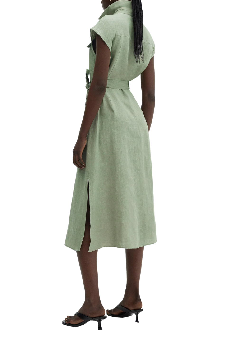 Женский Mango Платье-рубашка QUITO из чистого льна (цвет ), артикул 67017113 | Фото 4