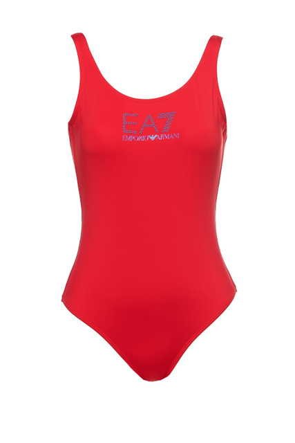 Слитный купальник с логотипом на груди|Основной цвет:Красный|Артикул:911128-1P402 | Фото 1