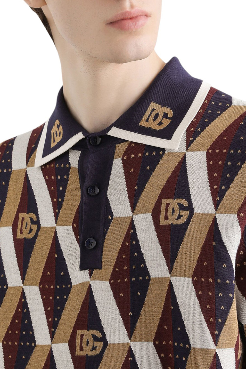 Мужской Dolce & Gabbana Поло из смесового шелка (цвет ), артикул GXZ15T-JBSN1 | Фото 5