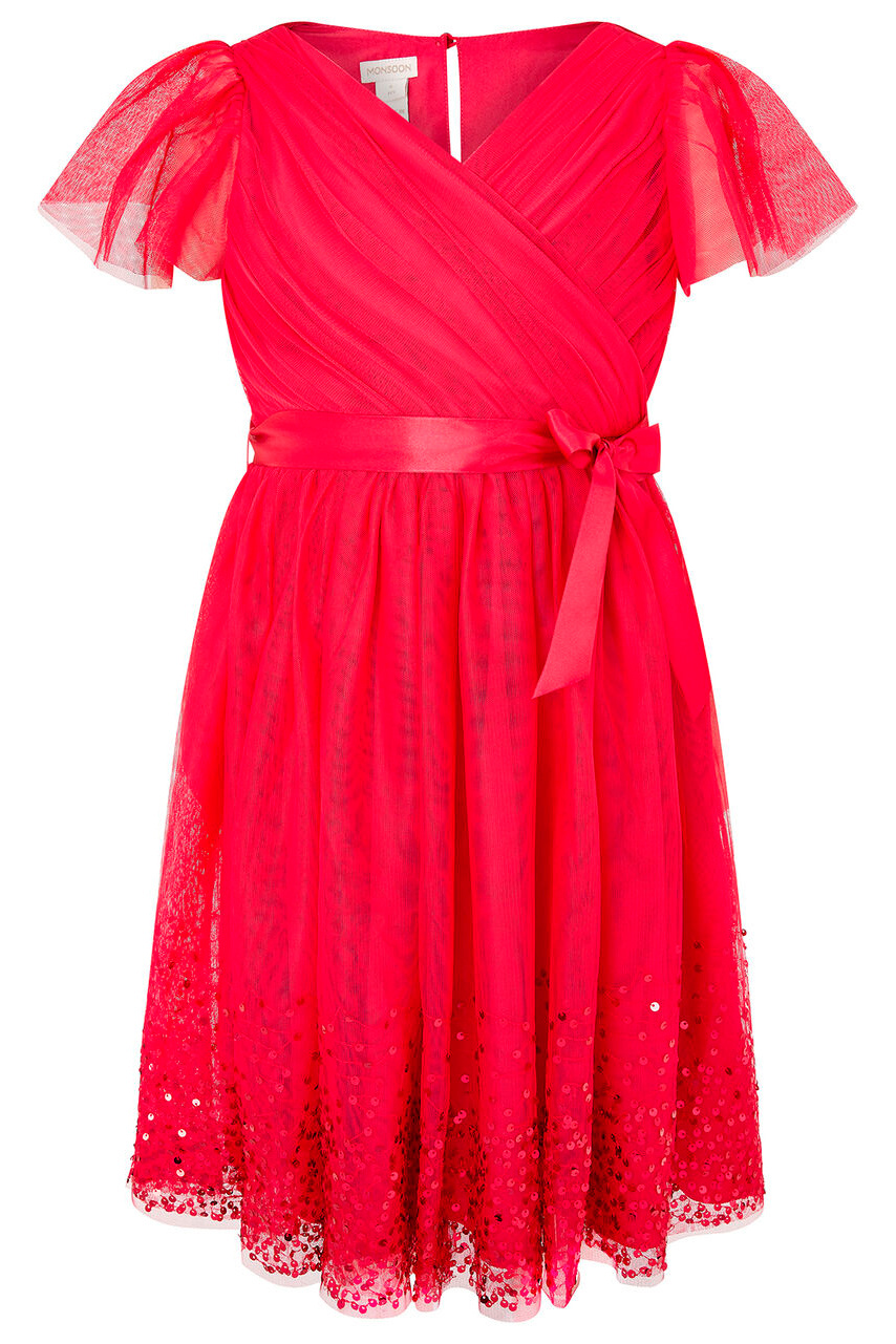 Monsoon Платье с запахом из тюля с пайетками (цвет ), артикул 915252 | Фото 1