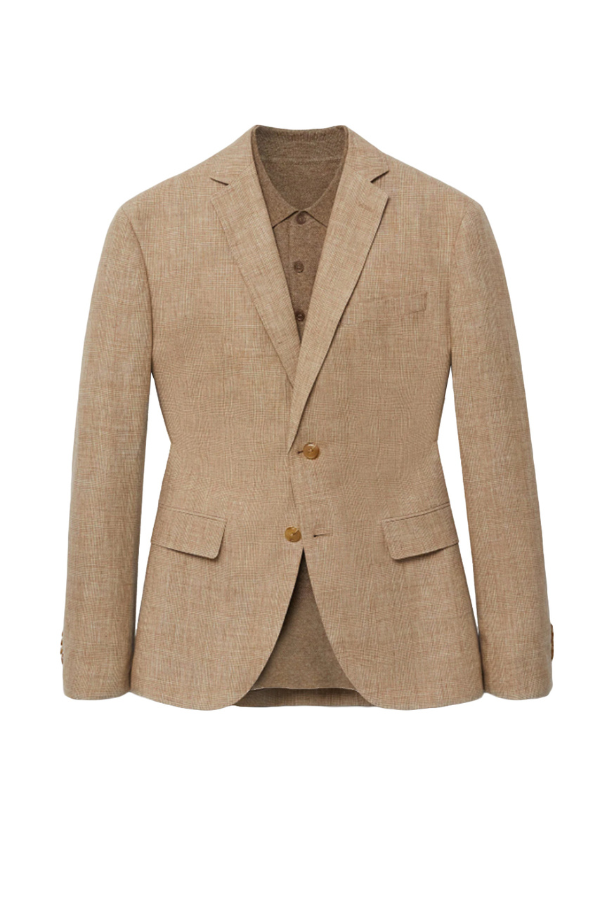 Пиджак приталенного кроя MIAMI из чистого льна|Основной цвет:Бежевый|Артикул:87005563 | Фото 1