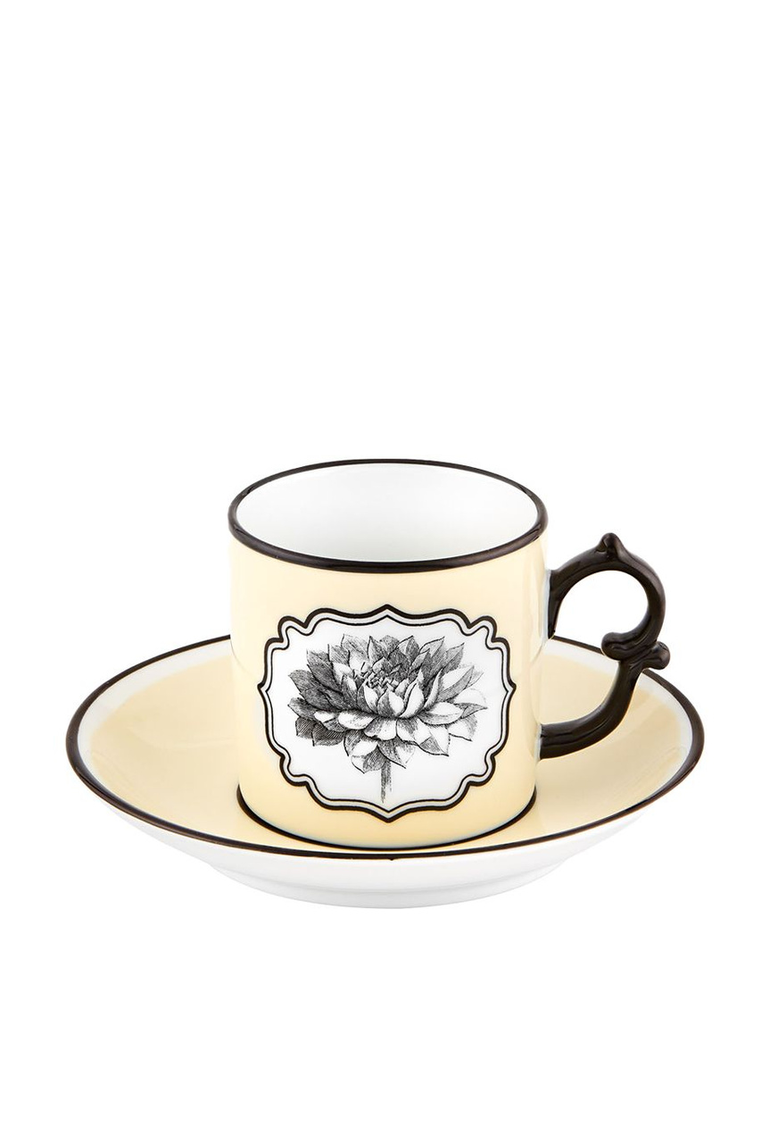 Чашка HERBARIAE кофейная с блюдцем, 97 мл|Основной цвет:Бежевый|Артикул:21133516 | Фото 1
