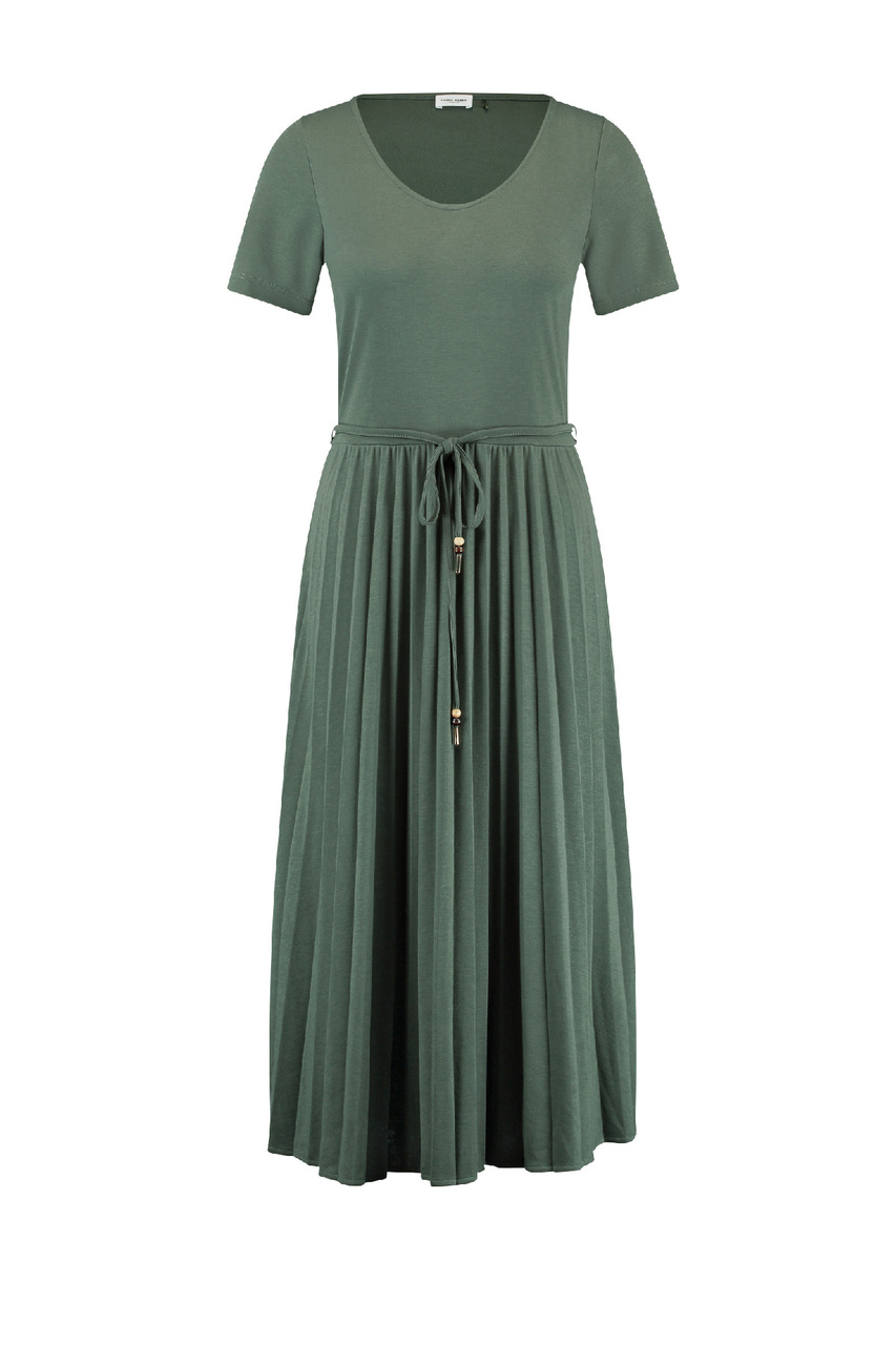 Платье с поясом|Основной цвет:Оливковый|Артикул:180038-35035 | Фото 1