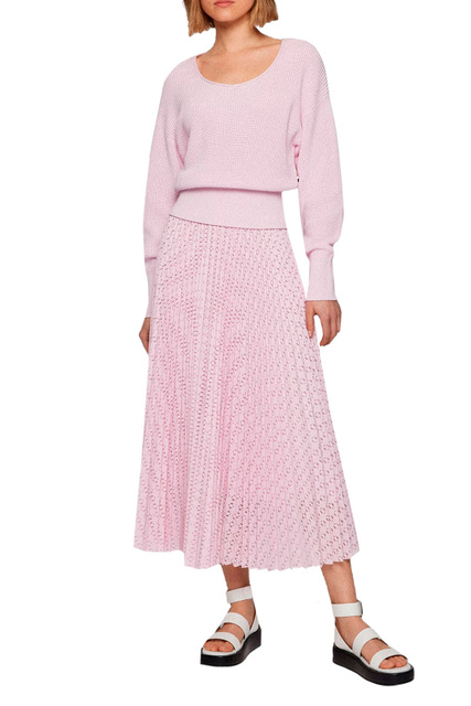 Плиссированная юбка из кружева|Основной цвет:Розовый|Артикул:50472140 | Фото 2