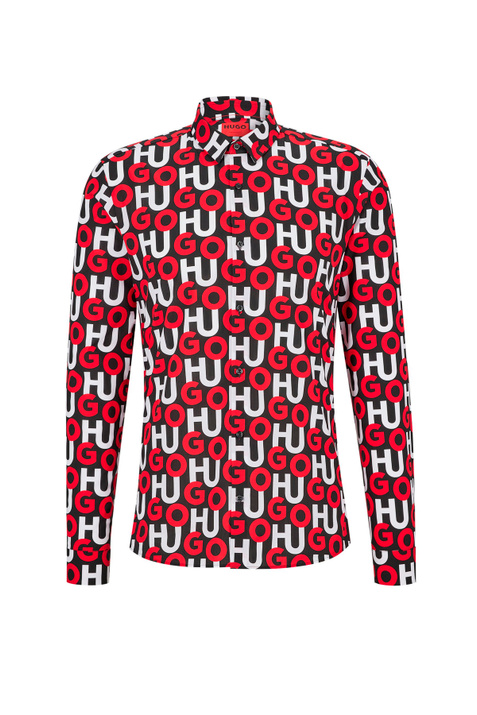 HUGO Рубашка из хлопкового поплина с двухцветным лого ( цвет), артикул 50478547 | Фото 1