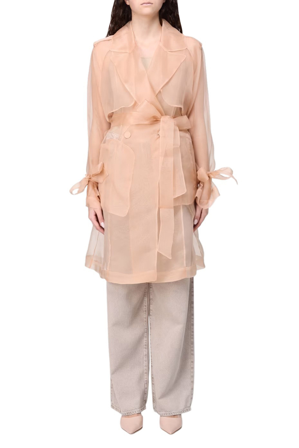 Тренч COCCO из шелковой органзы|Основной цвет:Персиковый Женский Pinko Тренч COCCO из шелковой органзы (цвет ), артикул 106614A2DJ | Фото 2