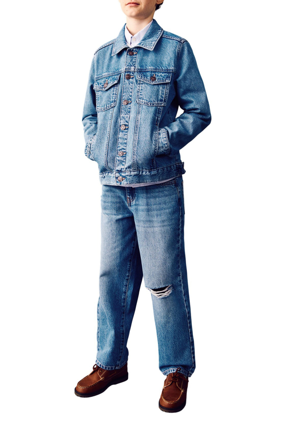 Мальчикам Mango Kids Куртка джинсовая JOHN (цвет ), артикул 27084403 | Фото 3