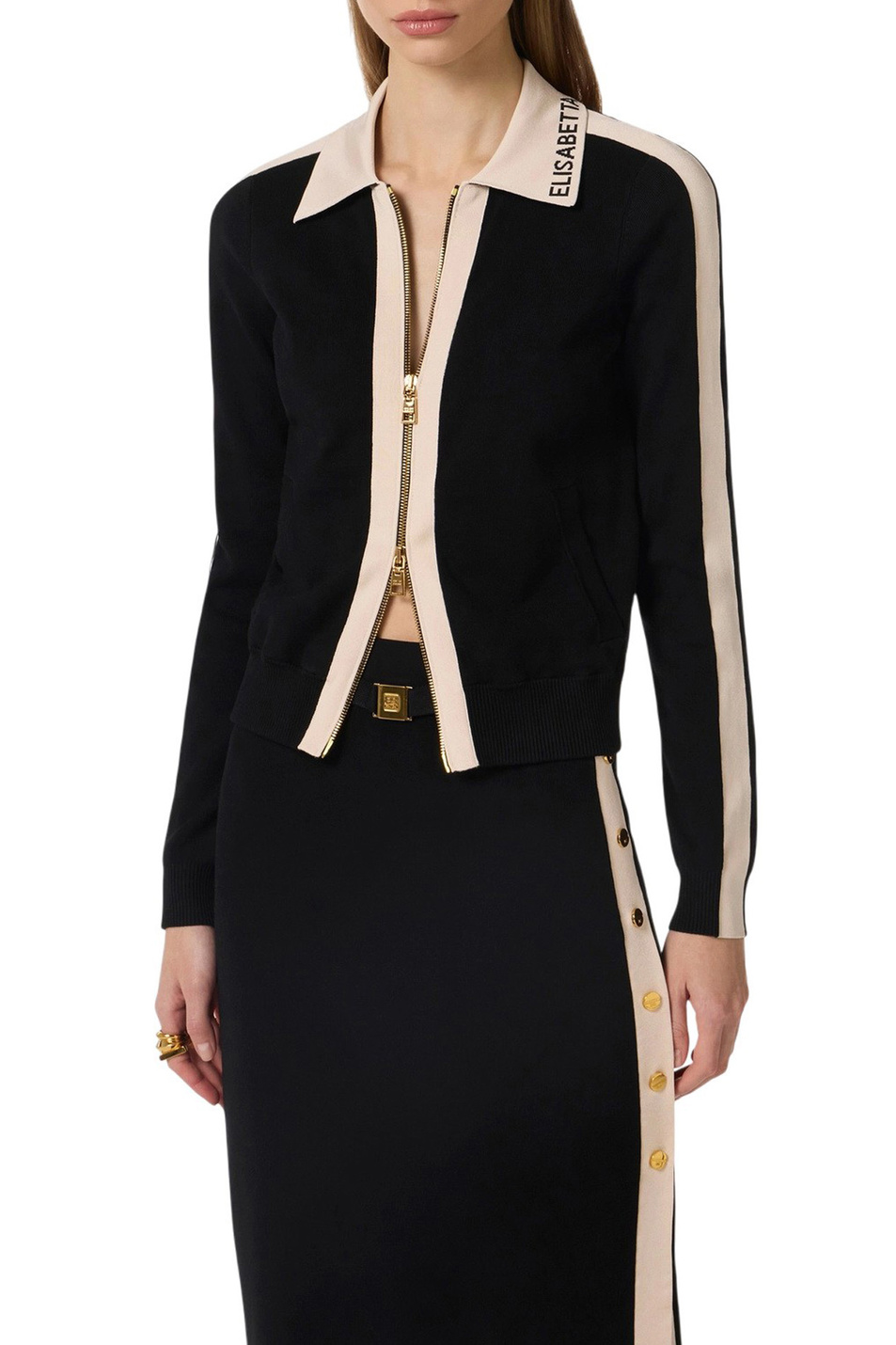 Женский Elisabetta Franchi Кардиган с контрастными вставками (цвет ), артикул MK66S61E2 | Фото 3
