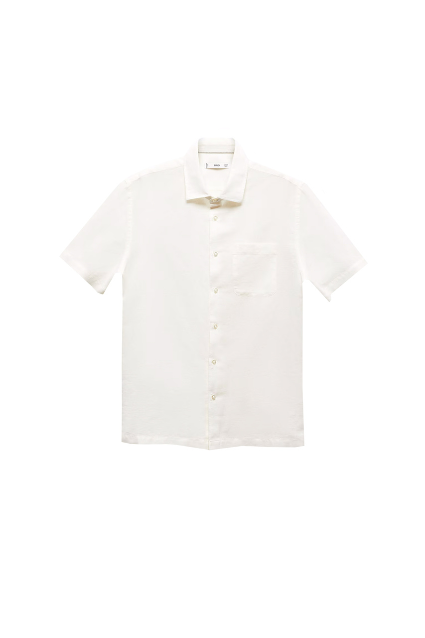 Рубашка ANTS из хлопка и льна|Основной цвет:Белый|Артикул:67087682 | Фото 1