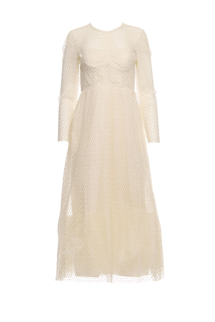 Платье-корсет с сеткой|Основной цвет:Кремовый|Артикул:2R3VA23A6S5 | Фото 1