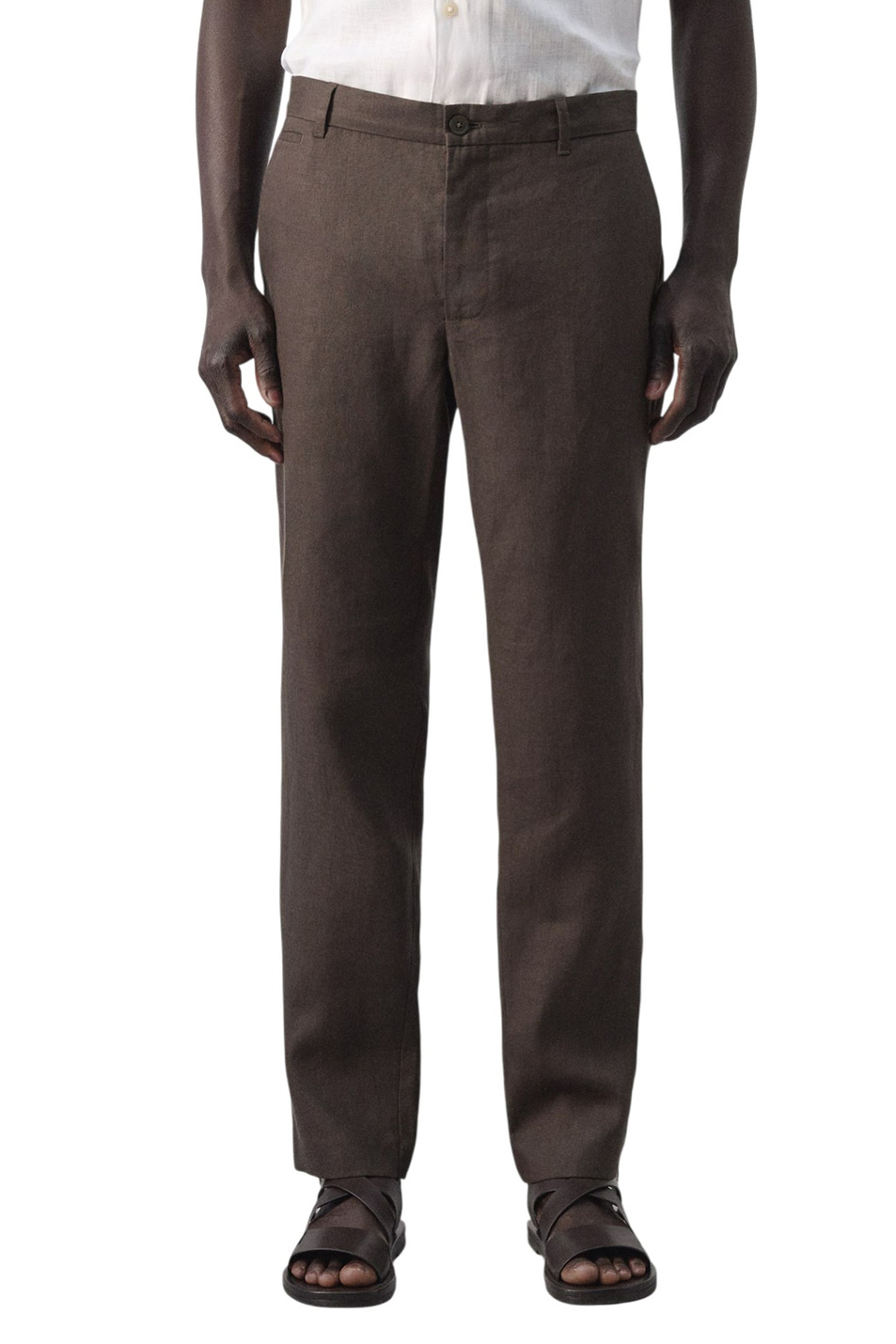 Мужской Mango Man Брюки OYSTER из льна (цвет ), артикул 27026711 | Фото 3