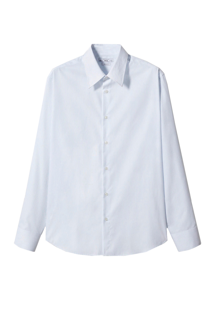 Рубашка PLAS из натурального хлопка в полоску|Основной цвет:Белый|Артикул:57040707 | Фото 1