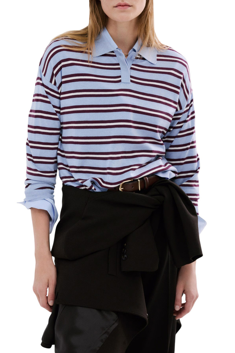 Женский Mango Джемпер-поло LUCCAPR в полоску (цвет ), артикул 27004779 | Фото 3