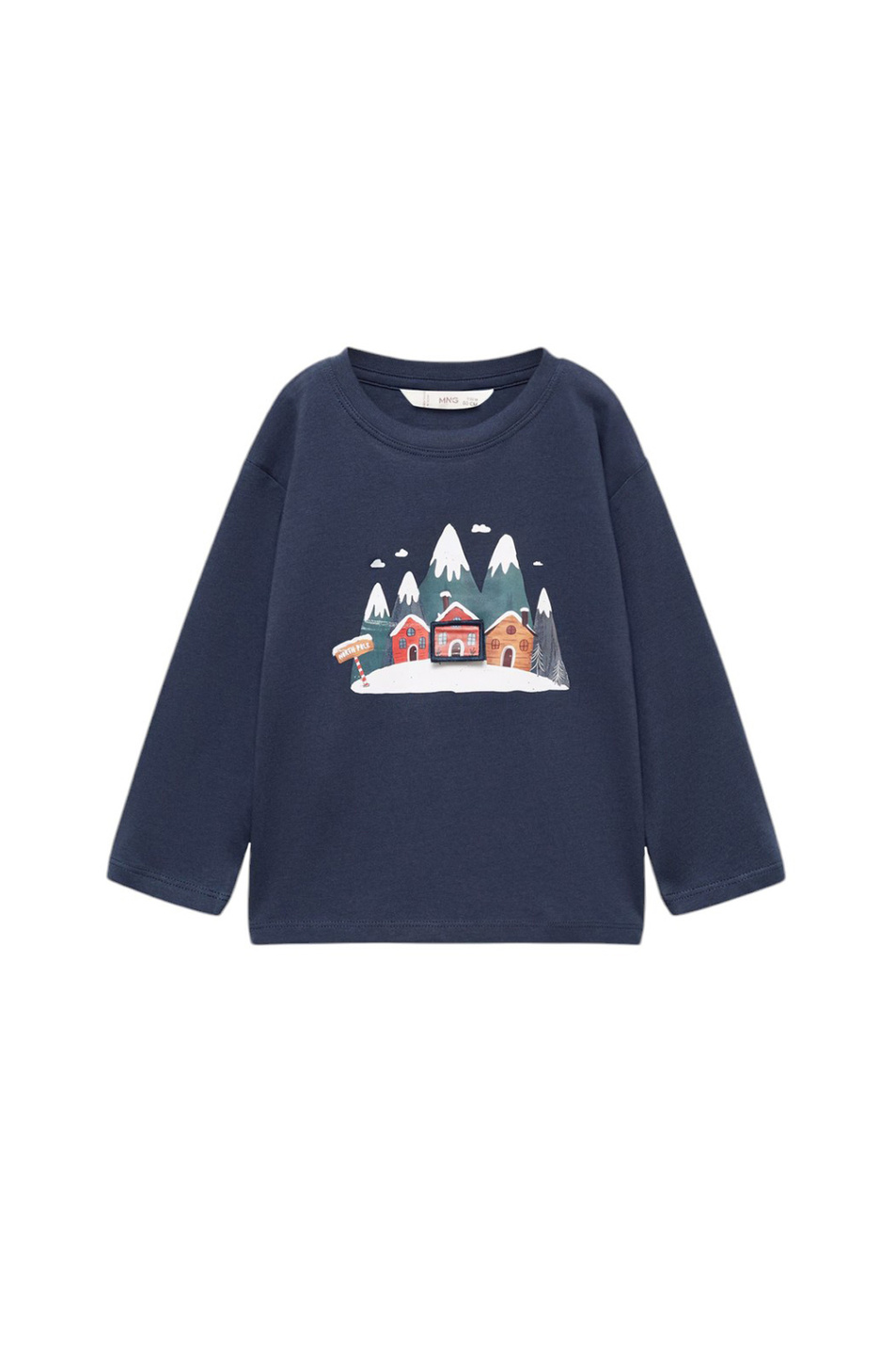 Малышам мальчикам Mango Kids Лонгслив VILLAGE с принтом (цвет ), артикул 77009412 | Фото 1