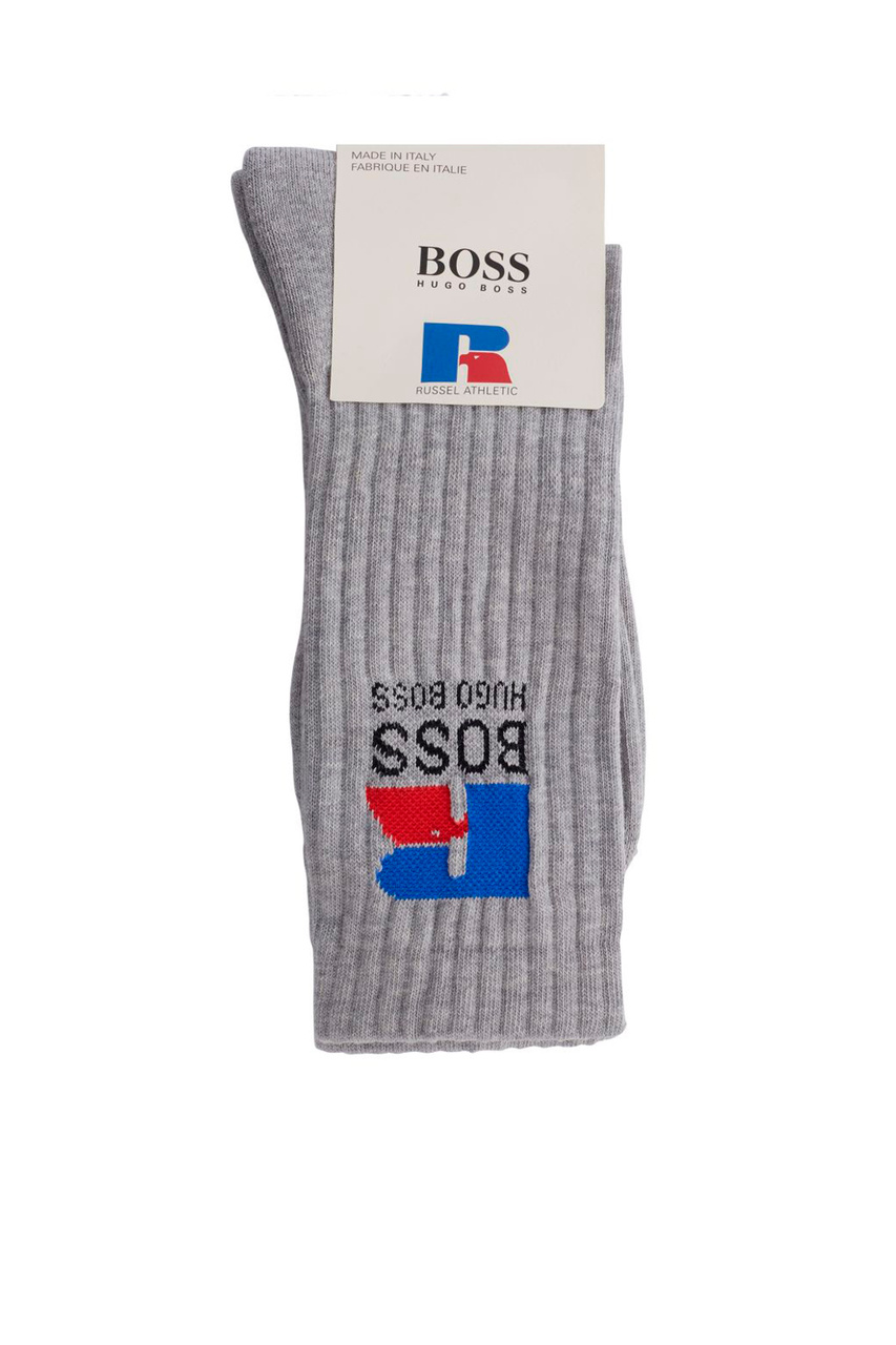 Носки из смесового хлопка с логотипом|Основной цвет:Серый|Артикул:50456959 | Фото 1