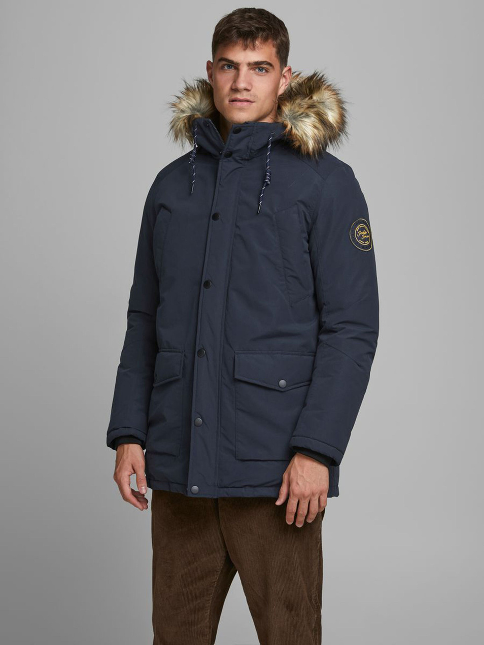 Мужской Jack & Jones Куртка с капюшоном с искусственным мехом (цвет ), артикул 12174383 | Фото 3