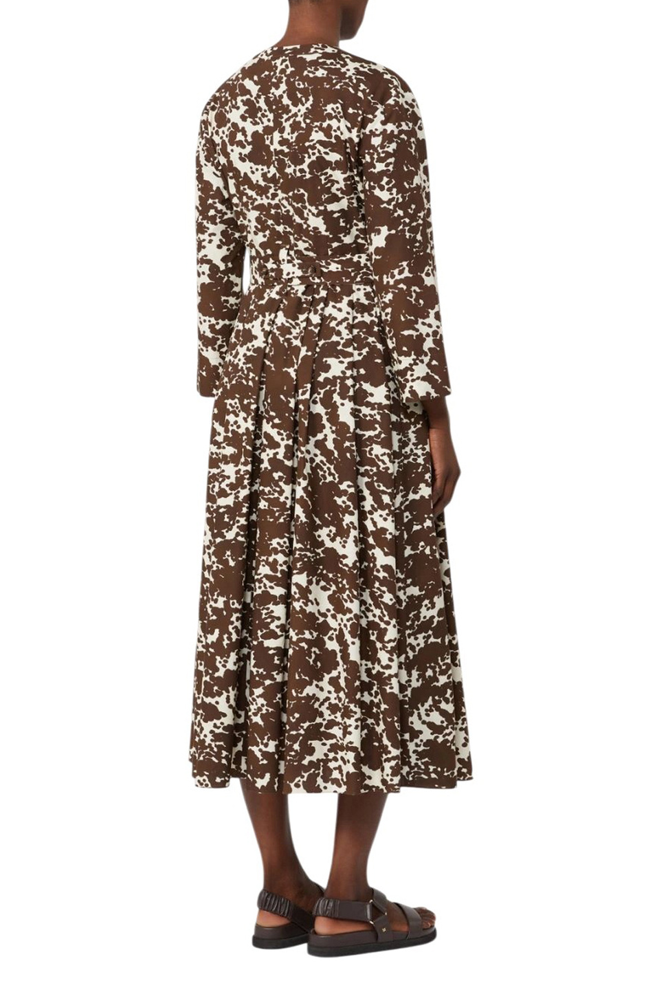Платье PESCHE из хлопка с принтом|Основной цвет:Коричневый Женский Max Mara Платье PESCHE из хлопка с принтом (цвет ), артикул 2619221103 | Фото 4