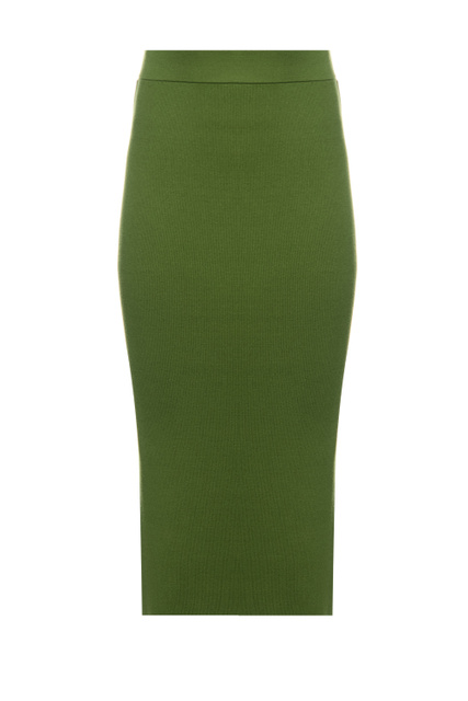 Трикотажная юбка LYANNA с вырезом|Основной цвет:Зеленый|Артикул:420013-66395 | Фото 1