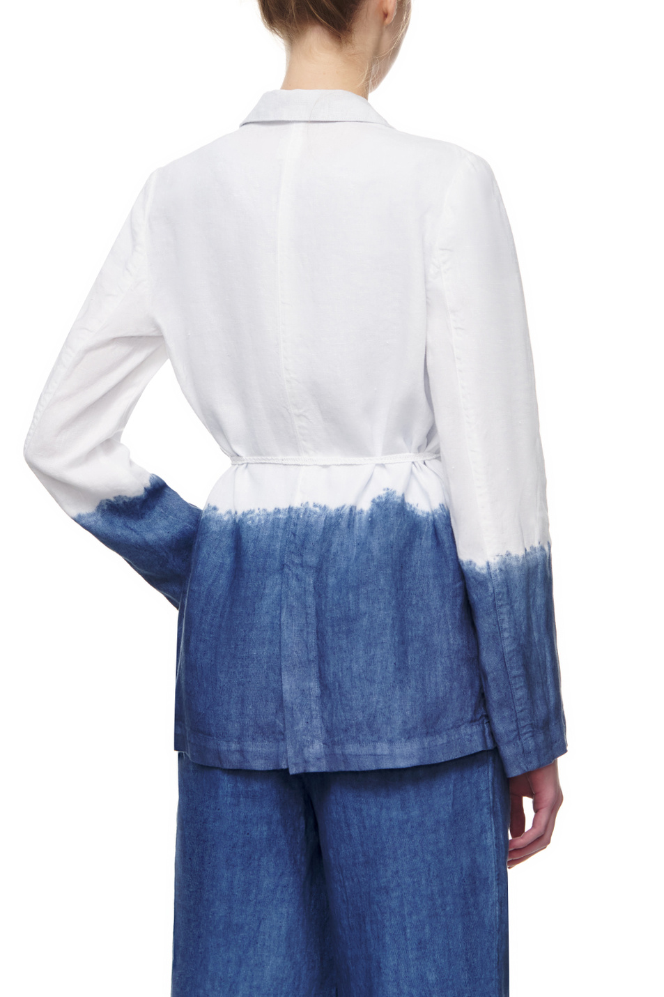 Женский 120% Lino Льняной пиджак с перфорацией на карманах (цвет ), артикул V0W89B00000476T00 | Фото 7