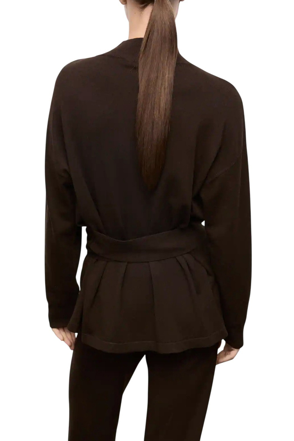 Джемпер VIEIRI с поясом|Основной цвет:Коричневый Женский Mango Джемпер VIEIRI с поясом (цвет ), артикул 17007830 | Фото 4