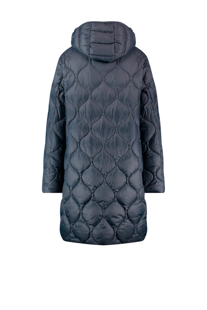 Стеганое пальто с карманами на молнии|Основной цвет:Синий|Артикул:850239-31089 | Фото 2