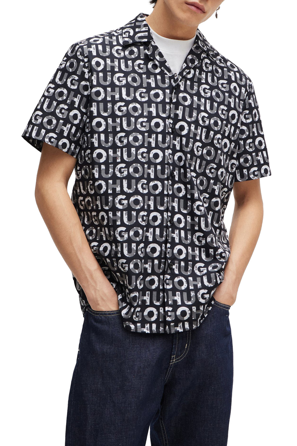 Мужской HUGO Рубашка свободного кроя с логотипом (цвет ), артикул 50514146 | Фото 3