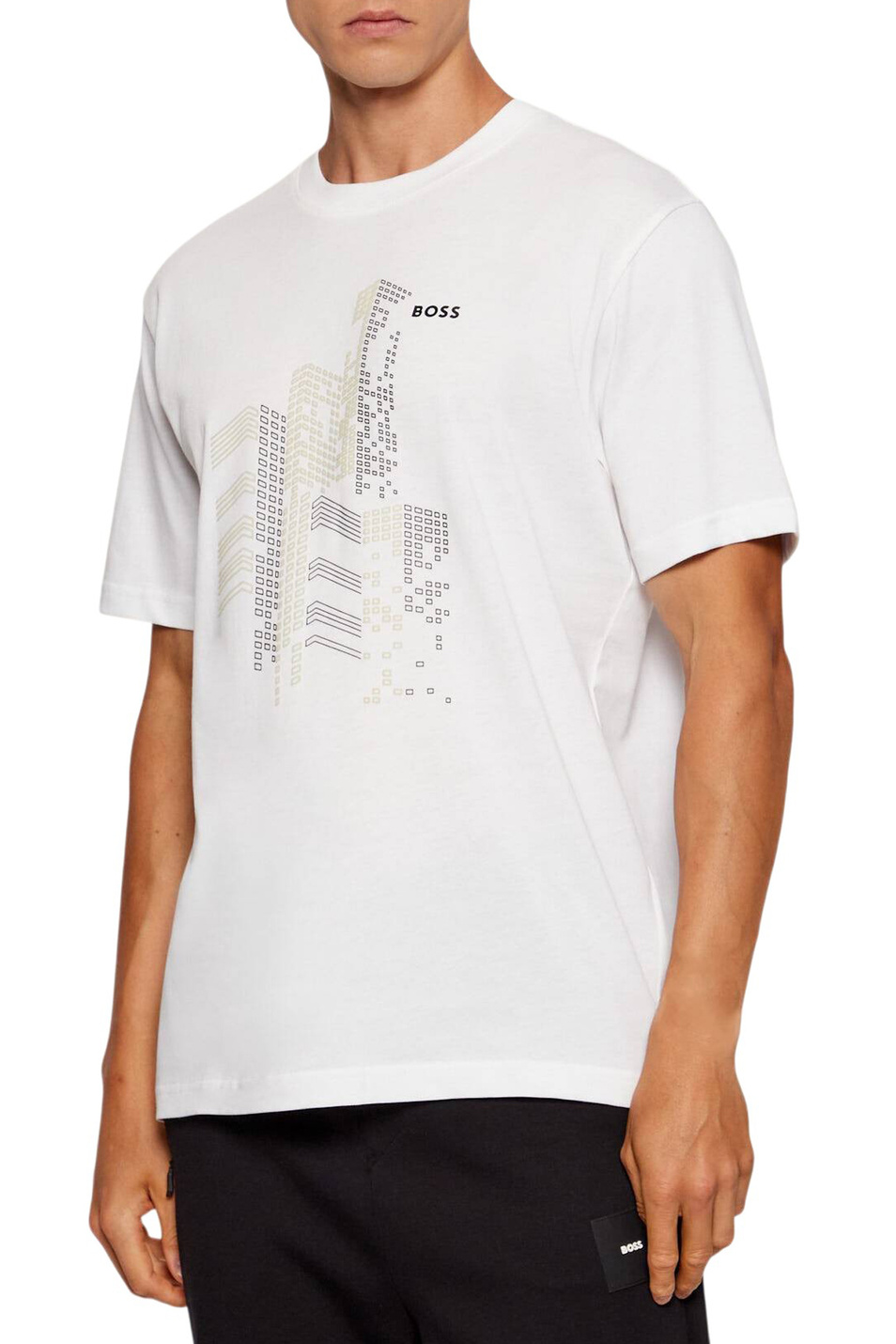 Футболка из хлопка|Основной цвет:Белый Мужской BOSS Футболка из хлопка (цвет ), артикул 50552184 | Фото 4