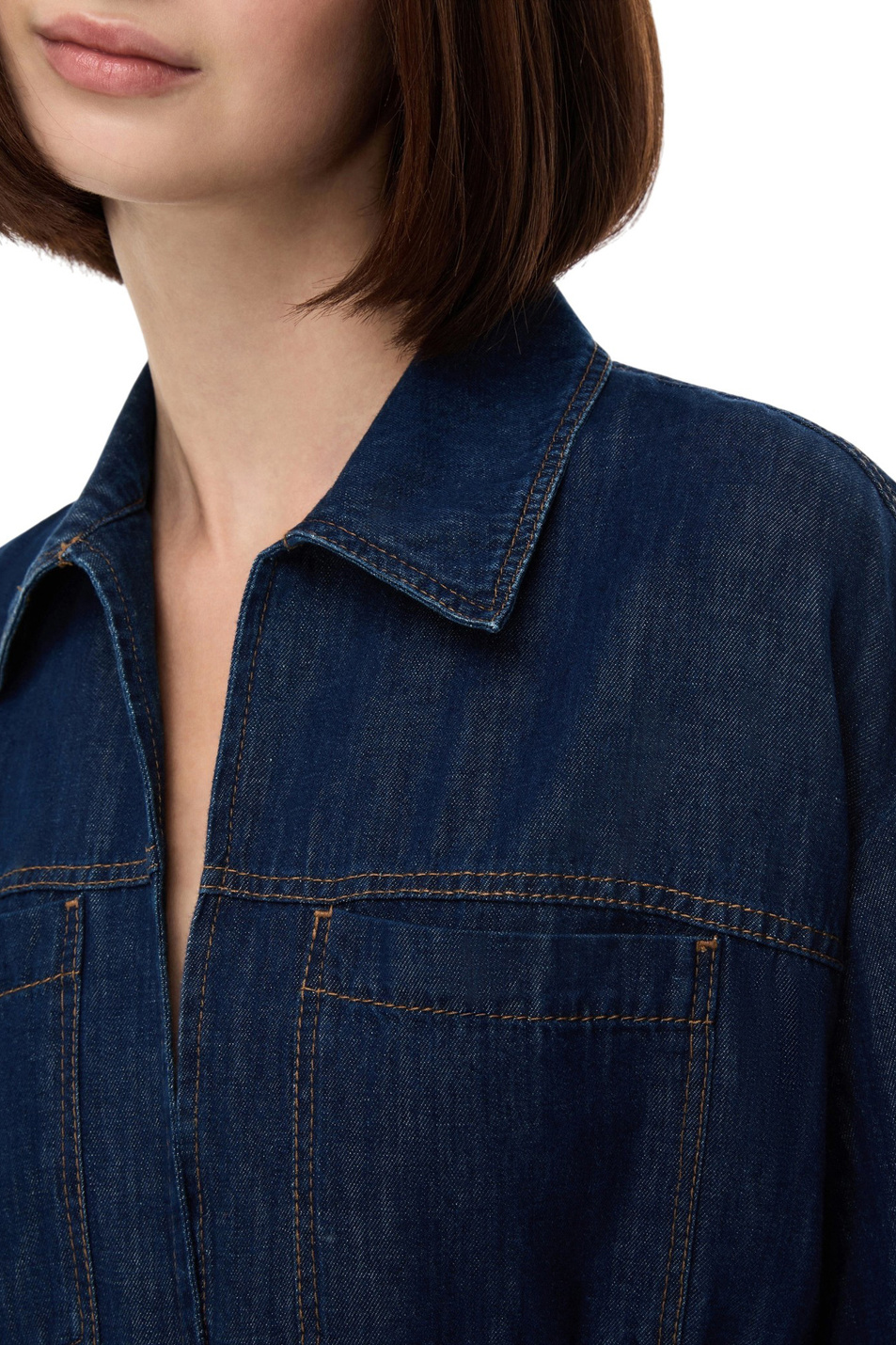 Женский iBLUES Рубашка IBLGITANO джинсовая (цвет ), артикул 2617111042 | Фото 5