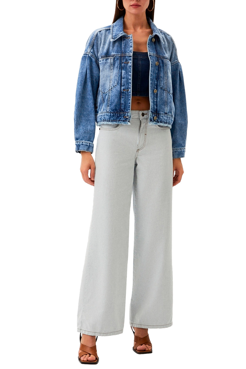 Женский iBLUES Куртка SARA джинсовая из натурального хлопка (цвет ), артикул 2417041021 | Фото 2