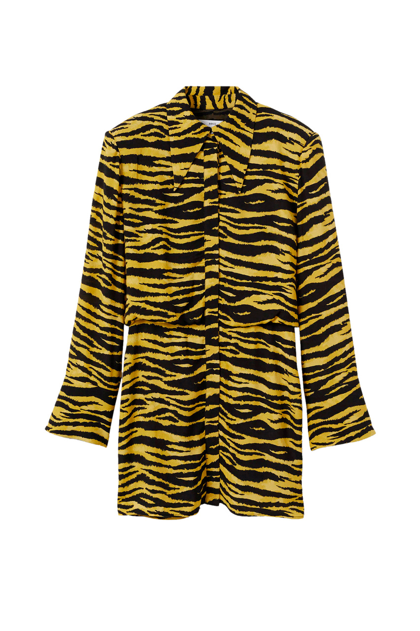 Платье-рубашка TIMMY с анималистическим принтом|Основной цвет:Желтый|Артикул:27052886 | Фото 1