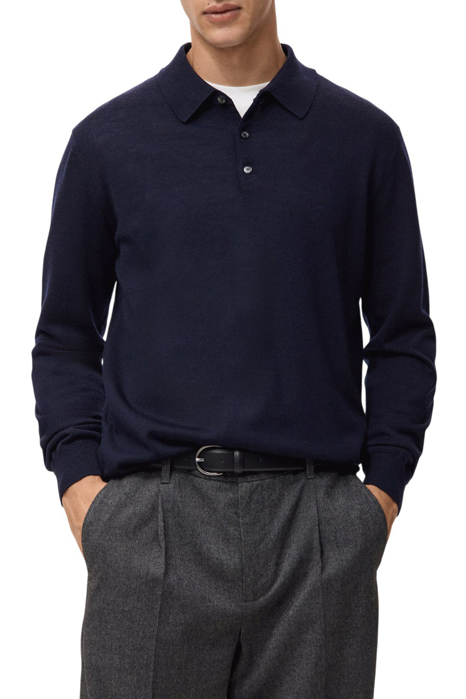 Мужской Mango Man Джемпер-поло WILLYS из шерсти (цвет ), артикул 27051283 | Фото 3