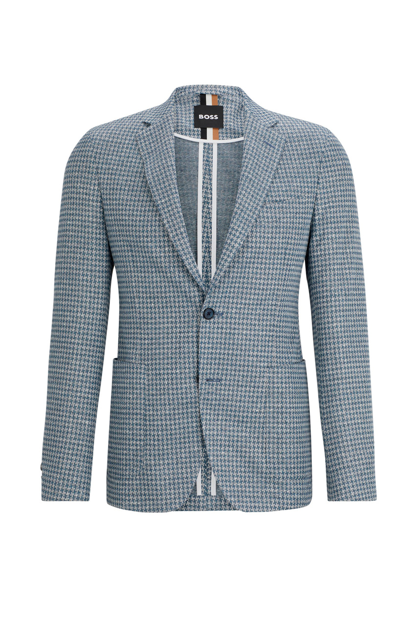 Пиджак приталенного кроя|Основной цвет:Синий|Артикул:50514655 | Фото 1