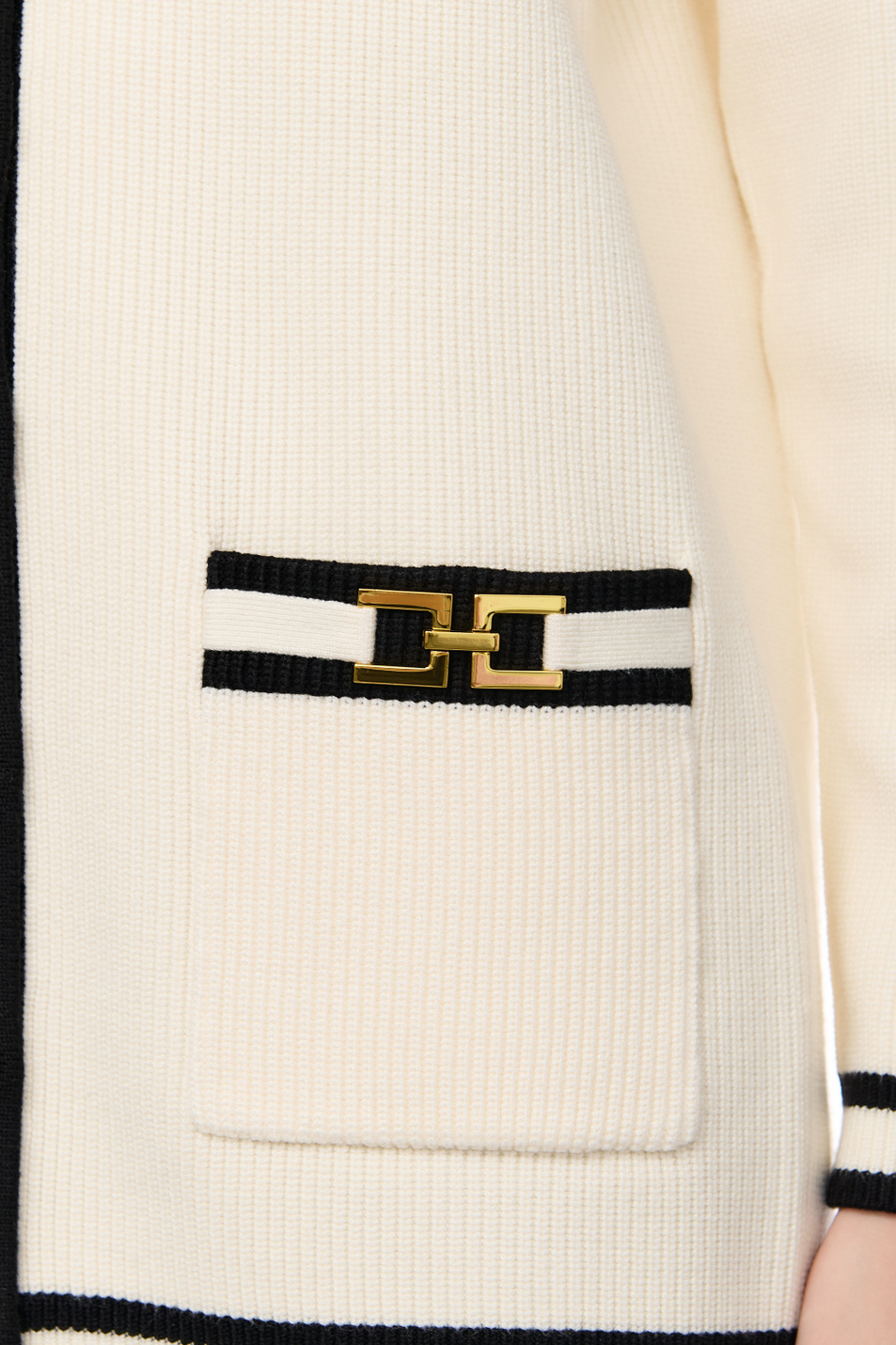 Женский Elisabetta Franchi Кардиган с контрастными деталями (цвет ), артикул MK71S36E2 | Фото 5