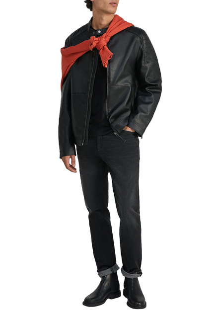 Куртка в байкерском стиле|Основной цвет:Черный|Артикул:0485162 | Фото 2