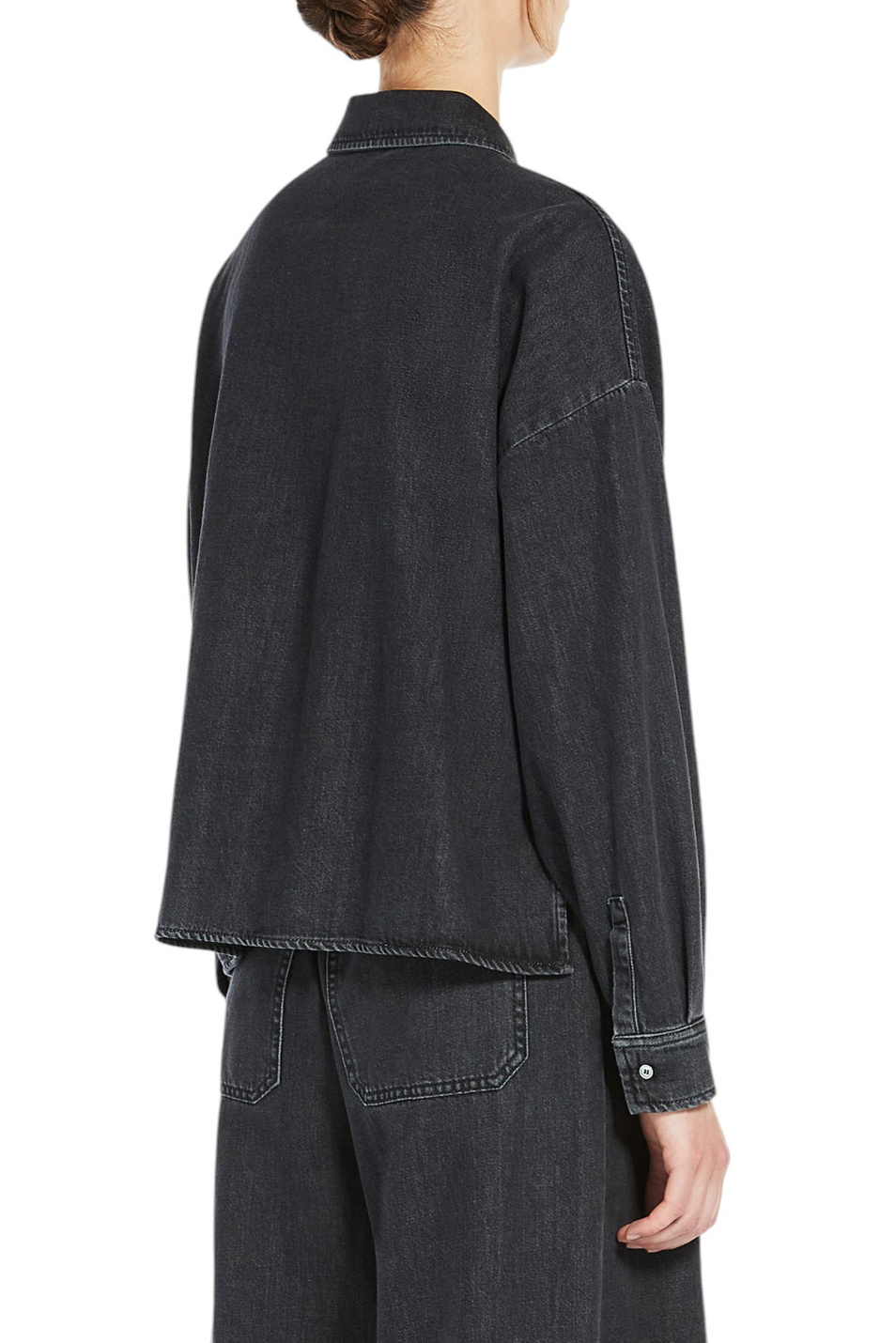 Женский Weekend Max Mara Рубашка джинсовая ZEMIRA из хлопка (цвет ), артикул 2515111151 | Фото 4