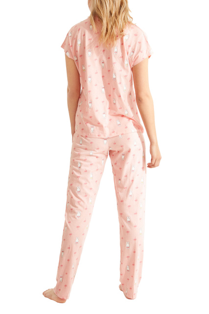 Пижама рубашечного типа с принтом "Миффи"|Основной цвет:Розовый|Артикул:4859634 | Фото 2