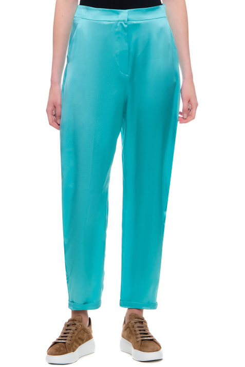 Emporio Armani Однотонные брюки из шелка ( цвет), артикул D4NP29-D2313 | Фото 4