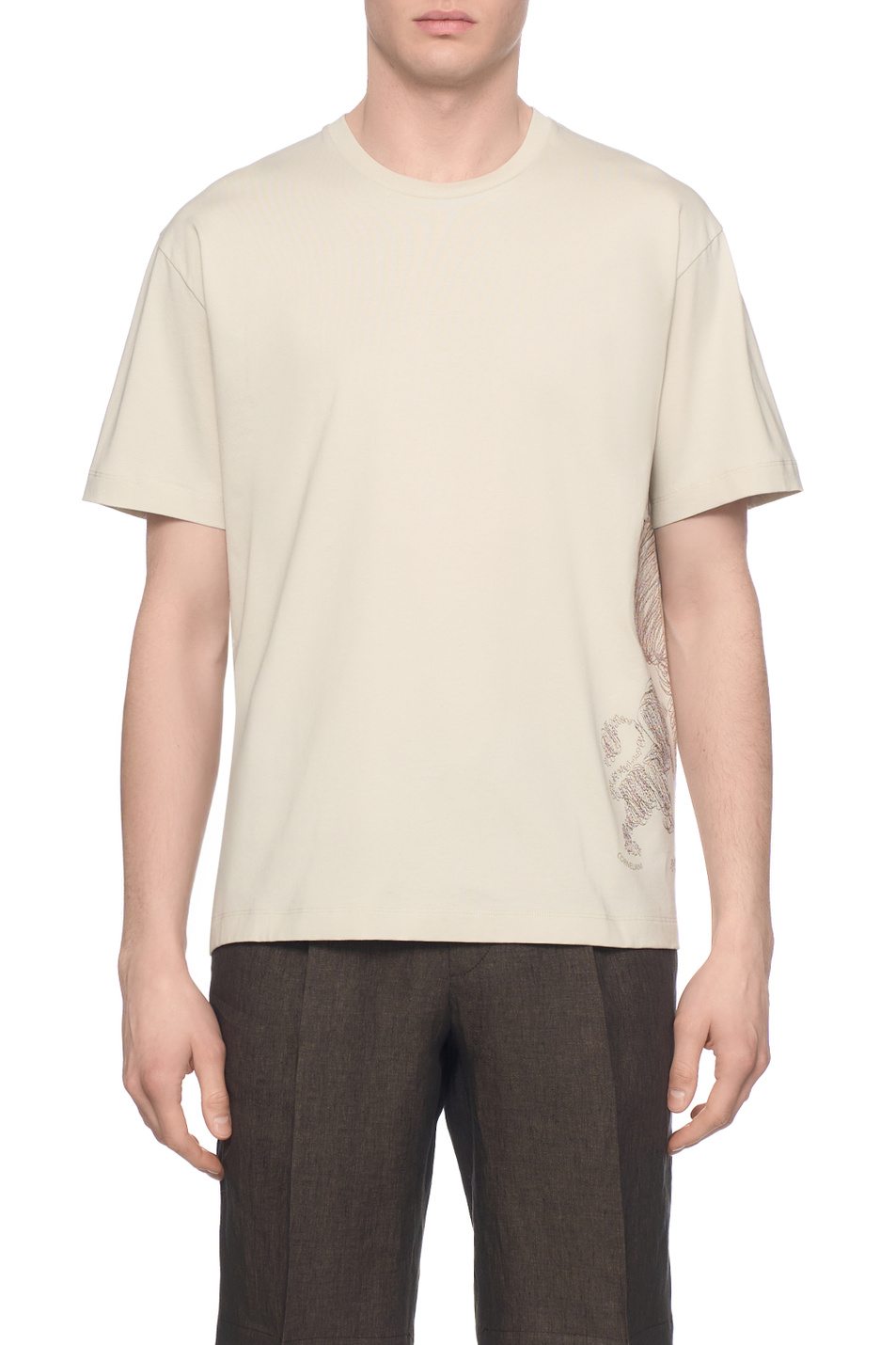 Мужской Corneliani Футболка из натурального хлопка с принтом (цвет ), артикул 27G581-2725037 | Фото 4